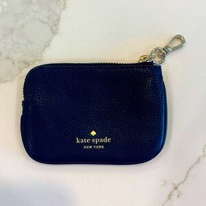 New Kate Spade Dark Blue Leather Coin Purse Small Wallet